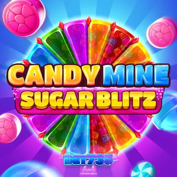 Tampilan visual slot Candy Mine Sugar Blitz dengan tema permen yang cerah